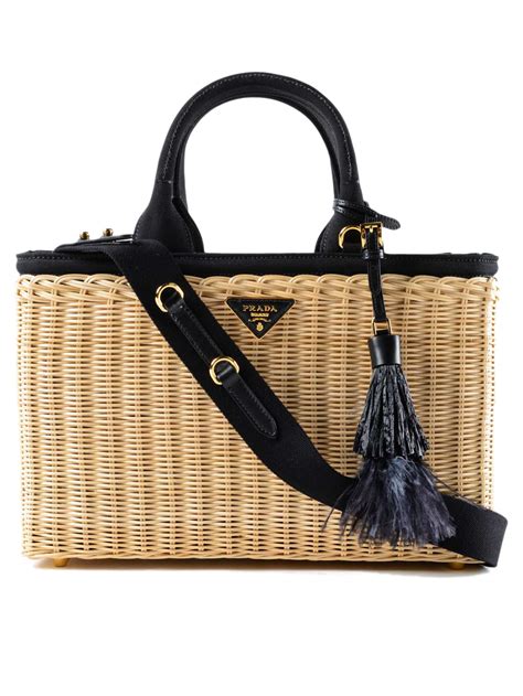 prada wicker purse|Prada foldable shopping tote.